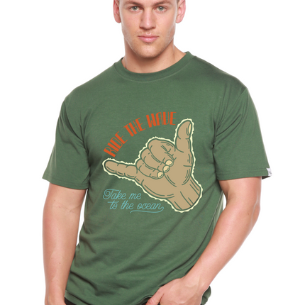 Ride The Wave Men's Bamboo Viscose/Organic Cotton Short Sleeve Graphic T-Shirt