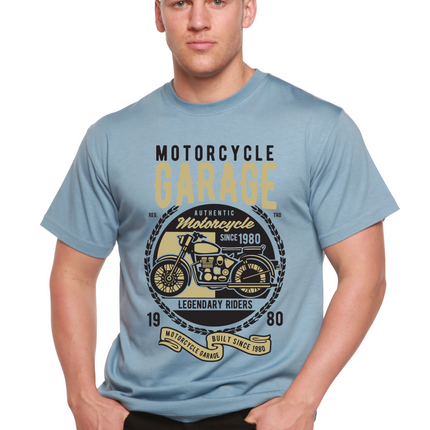 Motorcycle Garage Men's Bamboo Viscose/Organic Cotton Short Sleeve Graphic T-Shirt