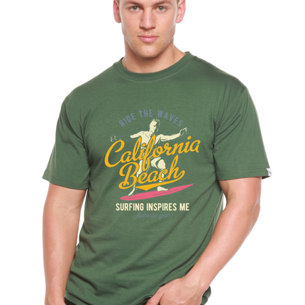California Beach Men's Bamboo Viscose/Organic Cotton Short Sleeve Graphic T-Shirt