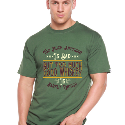 But Too Much Good Whiskey Men's Bamboo Viscose/Organic Cotton Short Sleeve Graphic T-Shirt