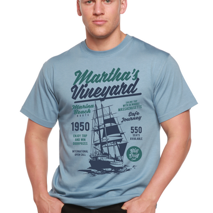 Martha's vineyard Men's Bamboo Viscose/Organic Cotton Short Sleeve Graphic T-Shirt