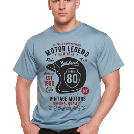 Motor Legend Helmet Men's Bamboo Viscose/Organic Cotton Short Sleeve Graphic T-Shirt