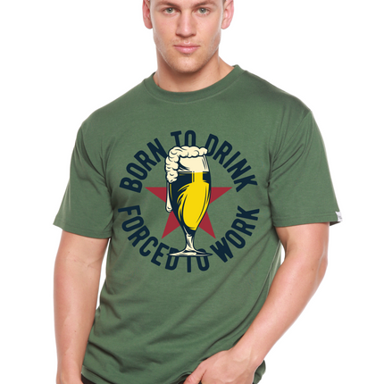 Born to Drink Men's Bamboo Viscose/Organic Cotton Short Sleeve Graphic T-Shirt