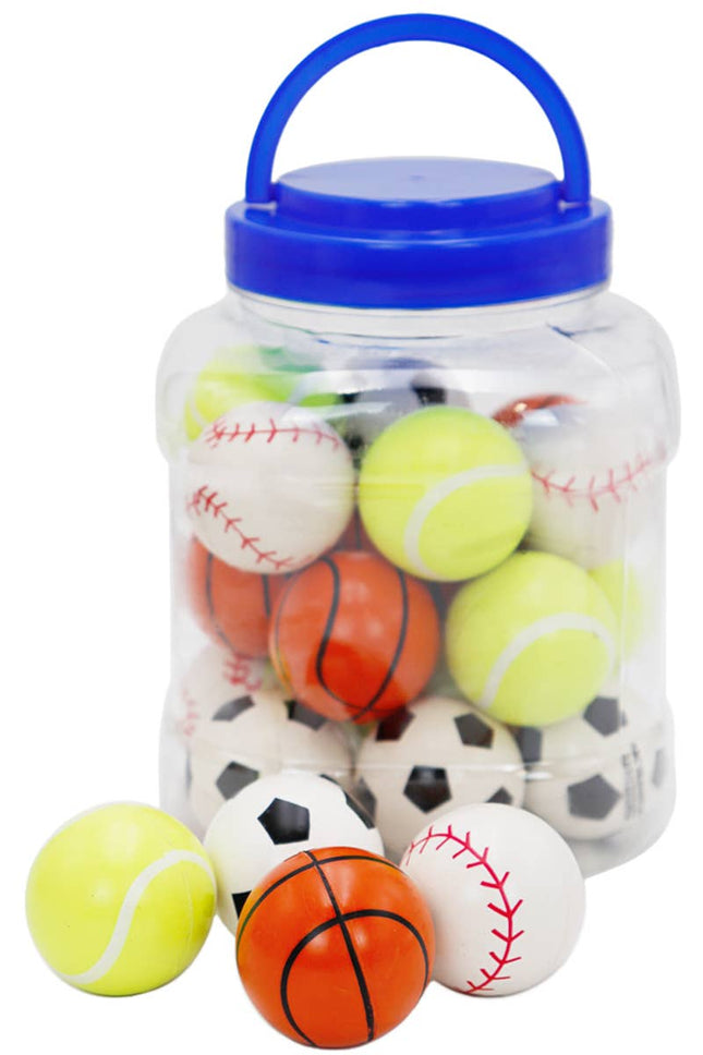 Sports Polymer Bouncy Stress Ball - 24 pcs Bundle