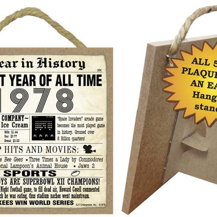 1978 A Year in History Plaques 5" x 5" wood plaque/sign