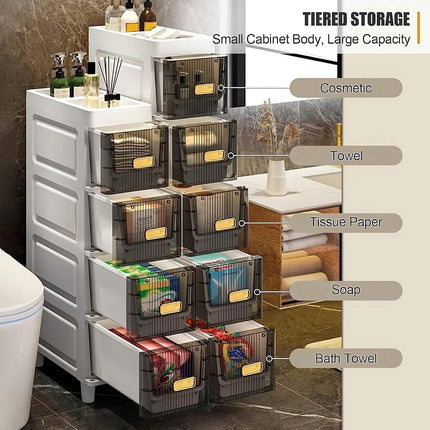 Slimline Multi-Drawer Storage Cabinet – 3, 4, or 6 Layer