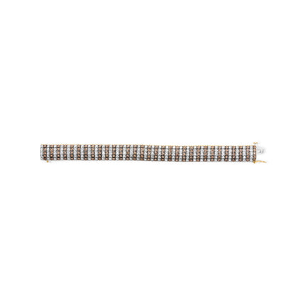 10K Yellow Gold 10-1/3 Cttw Alternating Coco Color and White Diamond 5 Row Tennis Bracelet (Brown/H-I Color, SI1-SI2 Clarity) - Size 7.25