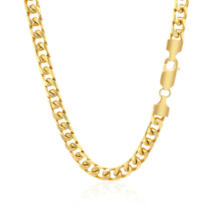 5.8mm 14k Yellow Gold Solid Miami Cuban Chain