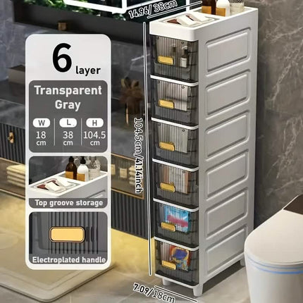 Slimline Multi-Drawer Storage Cabinet – 3, 4, or 6 Layer