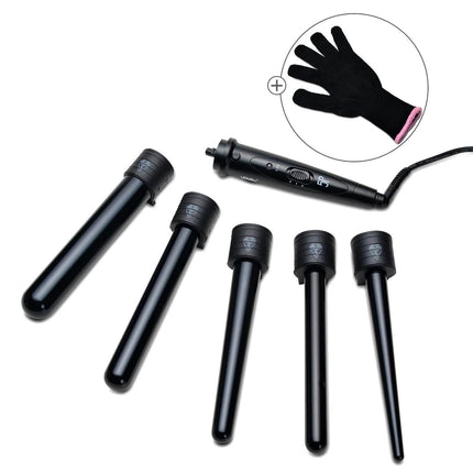 5-in-1 Curling Iron Wand Set Hair Curler Set With 5 Interchangeable Barrels Roller