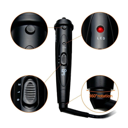 5-in-1 Curling Iron Wand Set Hair Curler Set With 5 Interchangeable Barrels Roller