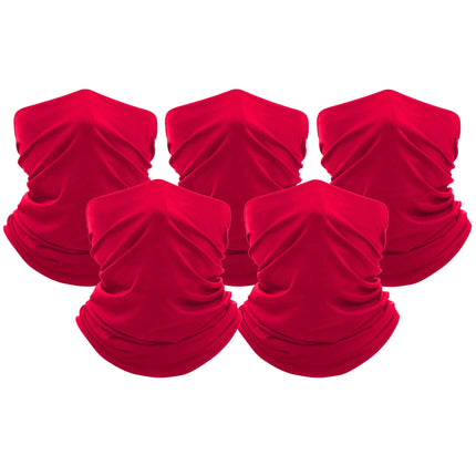 5-Pack: Unisex Moisture Wicking Gaiter Face Neck Scarf Bandanna
