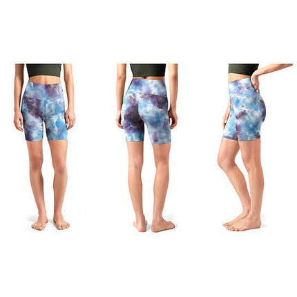 5-Pack: Women's High Waisted Tie Dye Athletic Biker Shorts