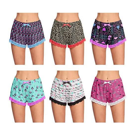 5-Pack: Women's Soft Comfy Printed Lounge Sleep Pajama Short