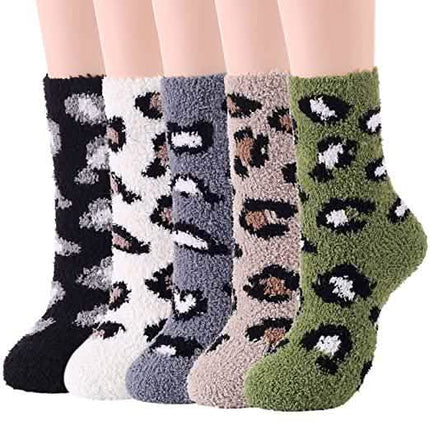 5-Pair: Womens Fuzzy Socks Winter Slipper Socks