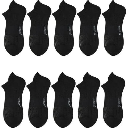 5-Pairs: Casual Ankle Boat Socks With Towel Bottom