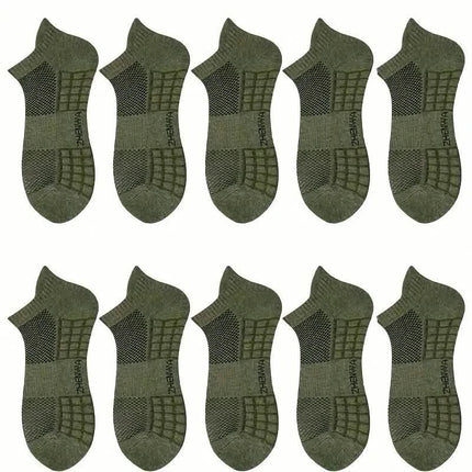 5-Pairs: Casual Ankle Boat Socks With Towel Bottom
