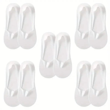 5-Pairs: Low Cut No Show Socks for Women - Invisible, Non Slip, Breathable, Moisture Wicking