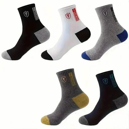 5-Pairs: Stylish Breathable Warm Crew Socks For Men