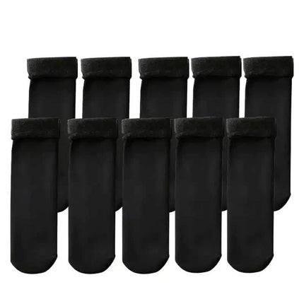 5-Pairs: Ultra-Soft Plush Lined Thermal Socks - Comfy Mid Tube Socks