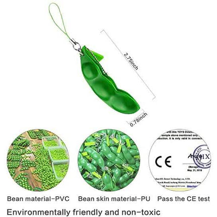 5-Piece: Edamame Keychain Squeeze Toy