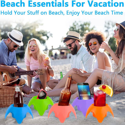 5-Piece: Seaside Plastic Beach Cup Holder