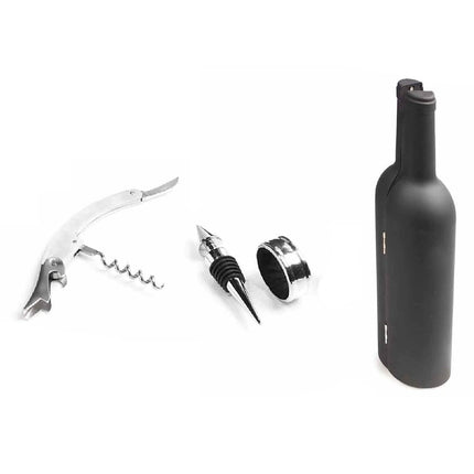 5-Piece: Wine Opener Set with Bottle-Shaped Case
