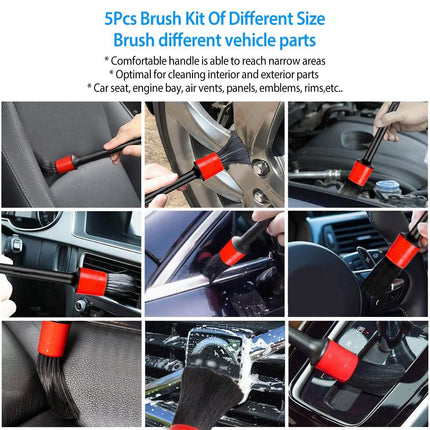 5-Pieces: Car Detailing Brush Set