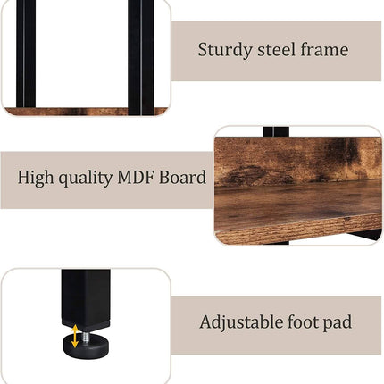 5-Tier Bookcase Tall Bookshelf, Storage Shelf with Metal Frame