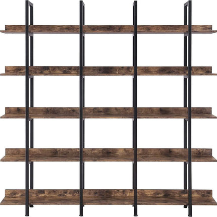 5-Tier Bookcase Tall Bookshelf, Storage Shelf with Metal Frame
