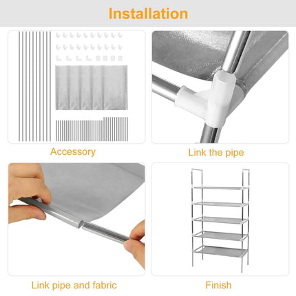 5-Tiers Shoe Rack Shelves 15 Pairs Shoe Oraganizer
