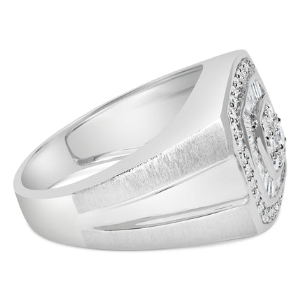 14K White Gold Men's Diamond Band Ring (1 cttw, H-I Color, SI1-SI2 Clarity)