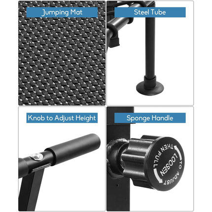 50" Mini Fitness Rebounder Spring-Less Indoor 3-Level Adjustable Foam Handle