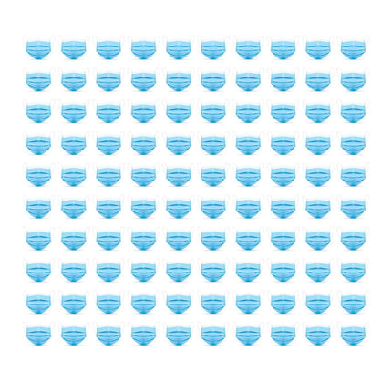 50-Pack or 100-Pack of 3 Layer Disposable Protective Face Masks