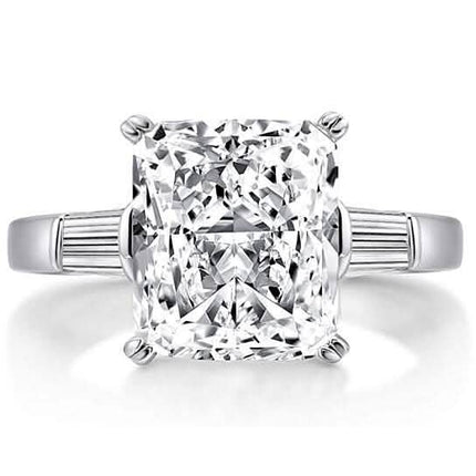 5.00 CTTW Square Brilliant Cut Tri Stone Engagement Ring