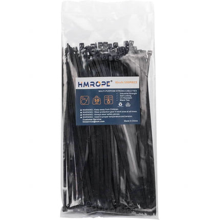 500-Piece: Black Nylon Cable Ties