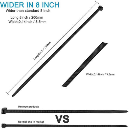 500-Piece: Black Nylon Cable Ties
