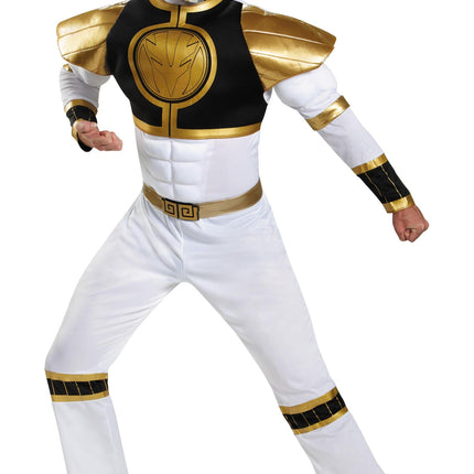 White Power Ranger Deluxe Adult Costume X-Large 42-46
