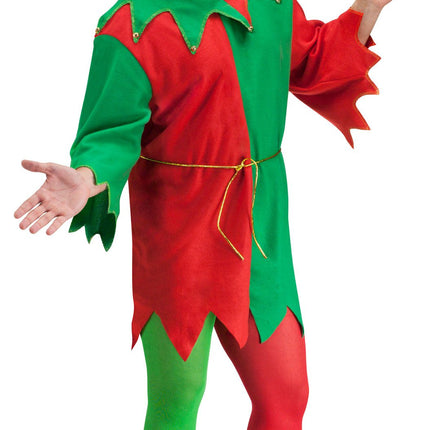 Red and Green Elegant Elf Set Christmas Santa Helper Adult Unisex Costume