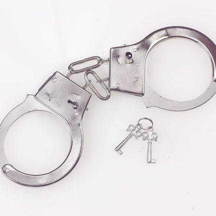 Metal Handcuffs Fake Costume Accessory with Keys