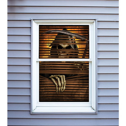 36" Window Cover Creeper Grim Reaper Decoration Halloween Prop