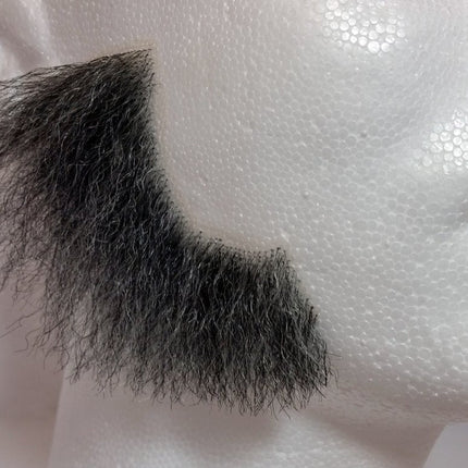 Dark Grey 100% Human Hair European Character Elegant Mutton Chop Sideburns 2019