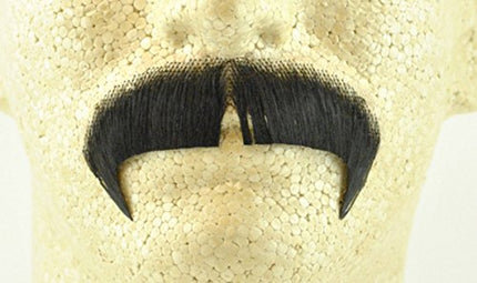 Black 100% Human Hair European Character Elegant Handlebar Mustache 2028