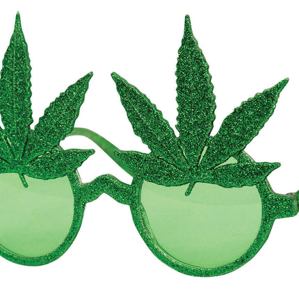 Hippie Cannabis Glasses Green Leaf Sunglasses Costume Glasses
