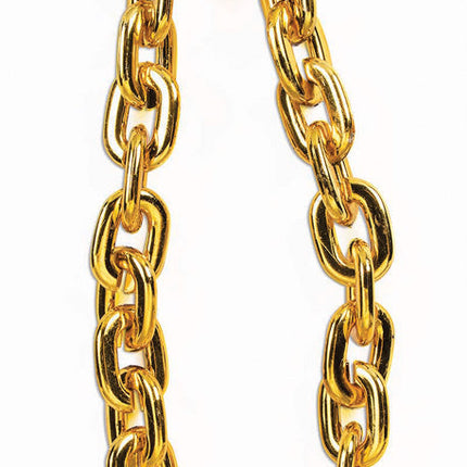 80's Big Gold Neck Chain Necklace Hip Hop Pimp Gangster Accessory