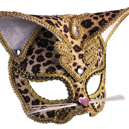 Leopard Deluxe Cat Masquerade Venetian Mask