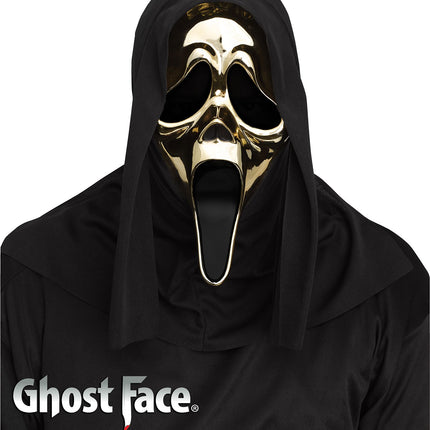 Fun World Scream Ghost Face Golden Metallic Character Costume Mask