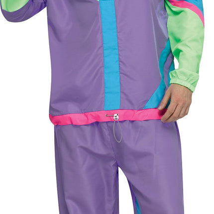 Hip 80's Retro Sweat Track Suit Adult Mens Costume Plus Size