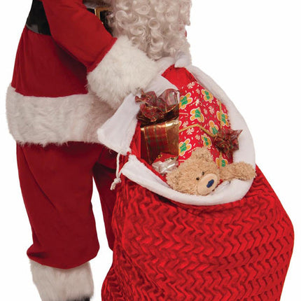 Santa Claus Red Velvet Deluxe Plush Toy Bag Christmas Accessory 29"x46"