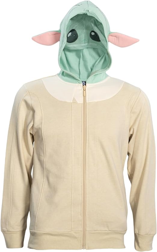 Star Wars Yoda Kids Hoodie Mask with Ears – Boys Costume Hoodie